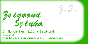 zsigmond szluka business card